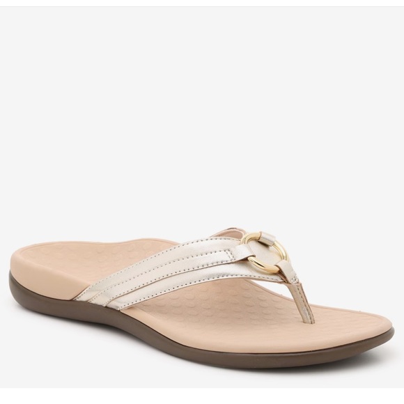Vionic Tide Aloe Metallic Orthotic Leather Sandals Size 12 - Picture 1 of 7